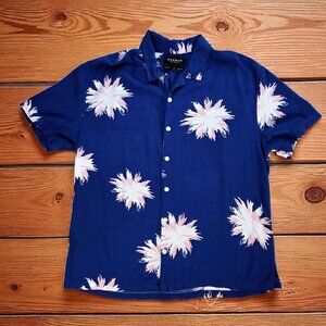 Men's Pacsun Blue Hawaiian Button Up Shirt Large